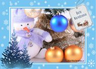 eKartki Kartki elektroniczne - Bożonarodzeniowy Bałwanek Kartka z bałwankiem, 