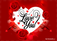 eKartki Miłość - Walentynki Różane serce pełne miłości!, 