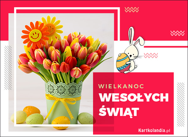 Bukiet wielkanocnych tulipanów