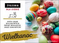 eKartki Kartki elektroniczne - e-Kartka na Wielkanoc Kolorowe jajeczka, 