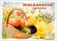 eKartki Kartki elektroniczne - Wielkanocne Kwiaty Wielkanocny koszyk, 