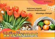 eKartki Darmowe e-kartki wielkanocne | Wyślij Darmowe Życzenia Kolorowe pisanki - Radosne świętowanie!, 