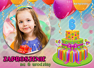 eKartki Kartki elektroniczne - e-Kartki zaproszenia na urodziny Zaproszenie urodzinowe 6-latki, 