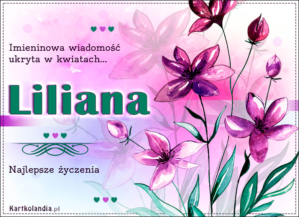 Kartka z imieniem Liliana