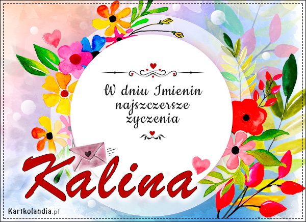 Kartka z życzeniami dla Kaliny