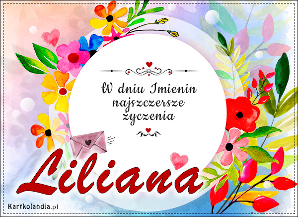 Kartka z życzeniami dla Liliany