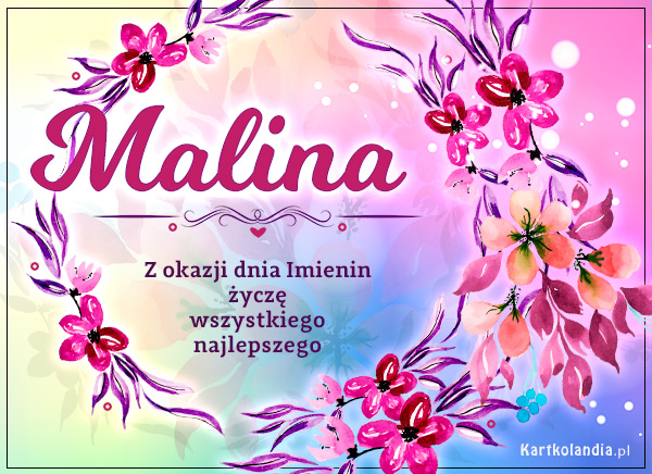 Malina - Kartka na Imieniny