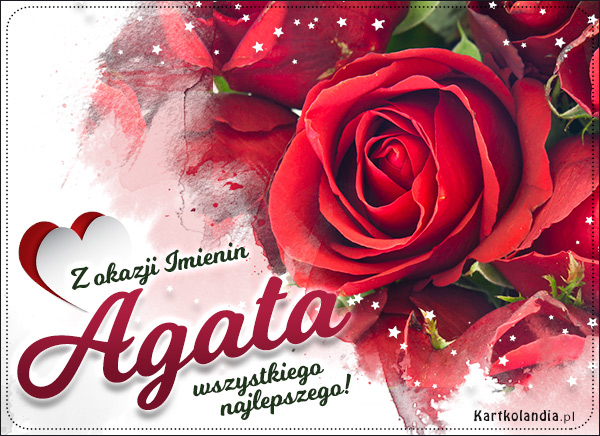 Róże z życzeniami dla Agaty