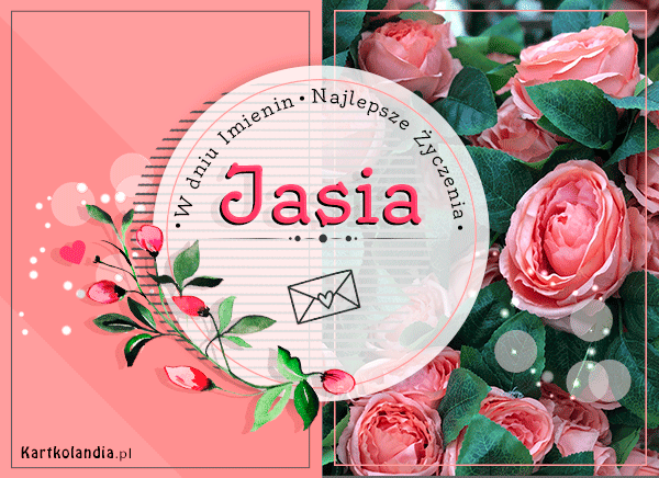 Róże z życzeniami dla Jasi