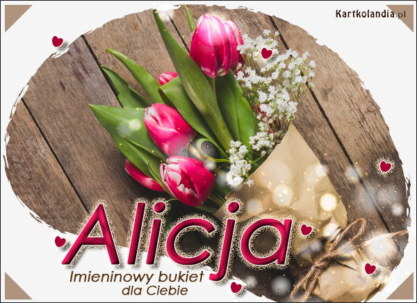 Tulipany z życzeniami dla Alicji