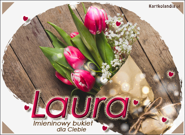 Tulipany z życzeniami dla Laury