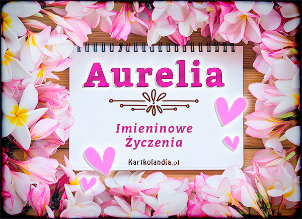 Życzenia usłane kwiatami dla Aurelii