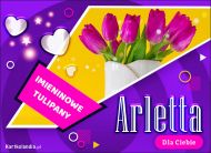 eKartki Imienne Damskie Arletta - Imieninowy bukiet tulipanów, 