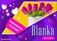 eKartki Imienne Damskie Bianka - Imieninowy bukiet tulipanów, 