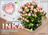 eKartki Imienne Damskie Bukiet róż dla Inki, 