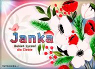 eKartki Imienne Damskie Bukiet życzeń dla Janki, 