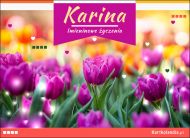 eKartki Imienne Damskie Karina - Tulipany dla Ciebie, 
