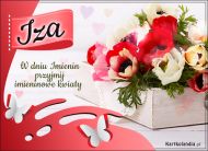 eKartki Kartki elektroniczne - Życzenia 100 lat Kartka z kwiatami dla Izy, 
