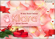 eKartki Kartki elektroniczne - e-Kartka imieninowa dla Klary Klara - W dniu Twoich Imienin..., 