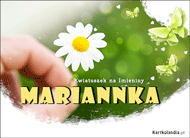 eKartki Imienne Damskie Mariannka - Kwiatuszek na Imieniny, 
