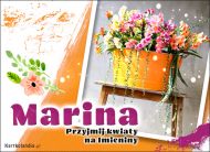 eKartki Imienne Damskie Marina - Przyjmij kwiaty na Imieniny, 