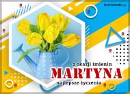eKartki Imienne Damskie Martyna - Imieninowy bukiet tulipanów, 