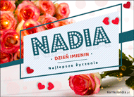 eKartki Kartki elektroniczne - Kartka imieninowa Nadia - Najlepsze Życzenia, 