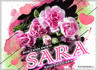 eKartki Kartki elektroniczne - Kartka na imieniny Sara - Imieninowe kwiaty dla Ciebie, 