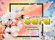 eKartki Kartki elektroniczne - Kartka dla Sary Sara - Najlepsze Życzenia, 