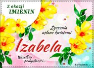eKartki Imienne Damskie Życzenia usłane kwiatami dla Izabeli, 