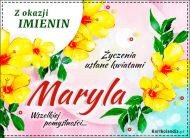 eKartki Imienne Damskie Życzenia usłane kwiatami dla Maryli, 