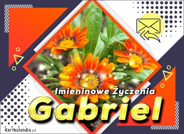 Kartka z kwiatami dla Gabriela