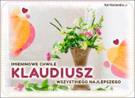 eKartki Kartki elektroniczne - e-Kartka imieninowa dla Klaudiusza Bukiet z życzeniami dla Klaudiusza, 