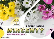 eKartki Imienne Męskie Imieniny Wincentego - Usłane kwiatami, 