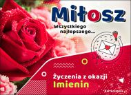 eKartki Imienne Męskie Miłosz - Imieninowa róża dla Ciebie, 