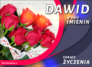 eKartki Kartki elektroniczne - Kartki imieninowe Migające róże na Imieniny Dawida, 