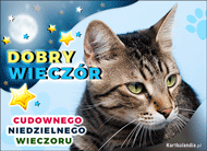 eKartki Kartki elektroniczne - Kot Dobry wieczór cudownego niedzielnego wieczoru, 
