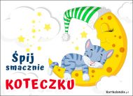 eKartki Codzienne - Dni Tygodnia Śpij smacznie Koteczku!, 