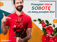 eKartki Codzienne - Dni Tygodnia Przesyłam róże w Sobotę, 