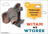 eKartki Kartki elektroniczne - Zwierzęta Witam we Wtorek!, 