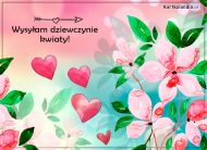 eKartki Kartki elektroniczne - Kwiaty na Walentynki Wysyłam dziewczynie kwiaty, 